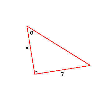 Given A Right Triangle With One Angle Measuring 8 49 8 49 And The Opposite Side Of Length 77 Find The Length Xx Of The Side Adjacent To The Angle Wyzant Ask An Expert